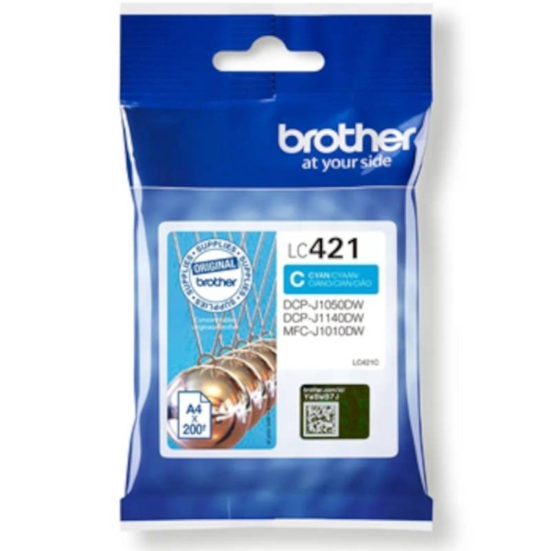 Tinteiro Brother LC421C azul