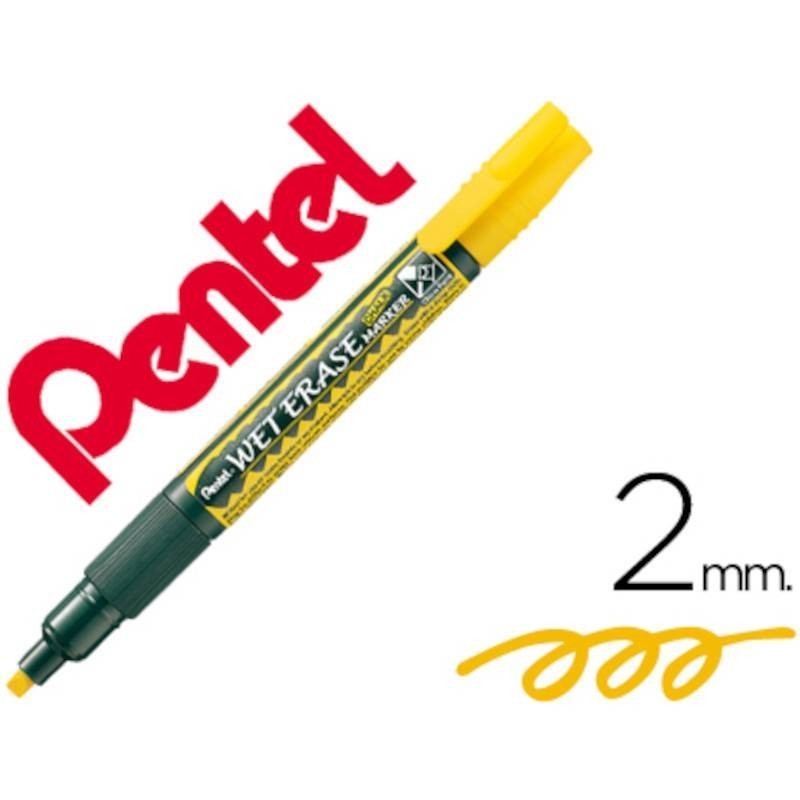 Marcadores giz ponta fina Pentel SMW26 amarelos