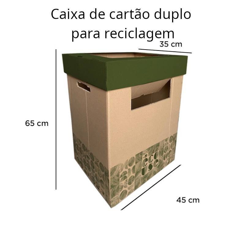 Cesto de papéis para reciclagem em cartão duplo