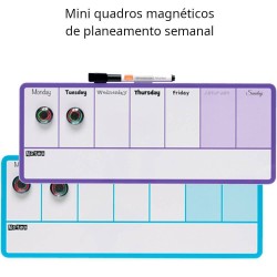 Mini quadros magnéticos de planeamento semanal