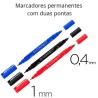 Marcadores permanentes com duas pontas