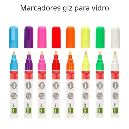 Marcadores coloridos giz líquido para vidro
