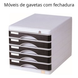 Blocos de secretária com 5 gavetas e fechadura