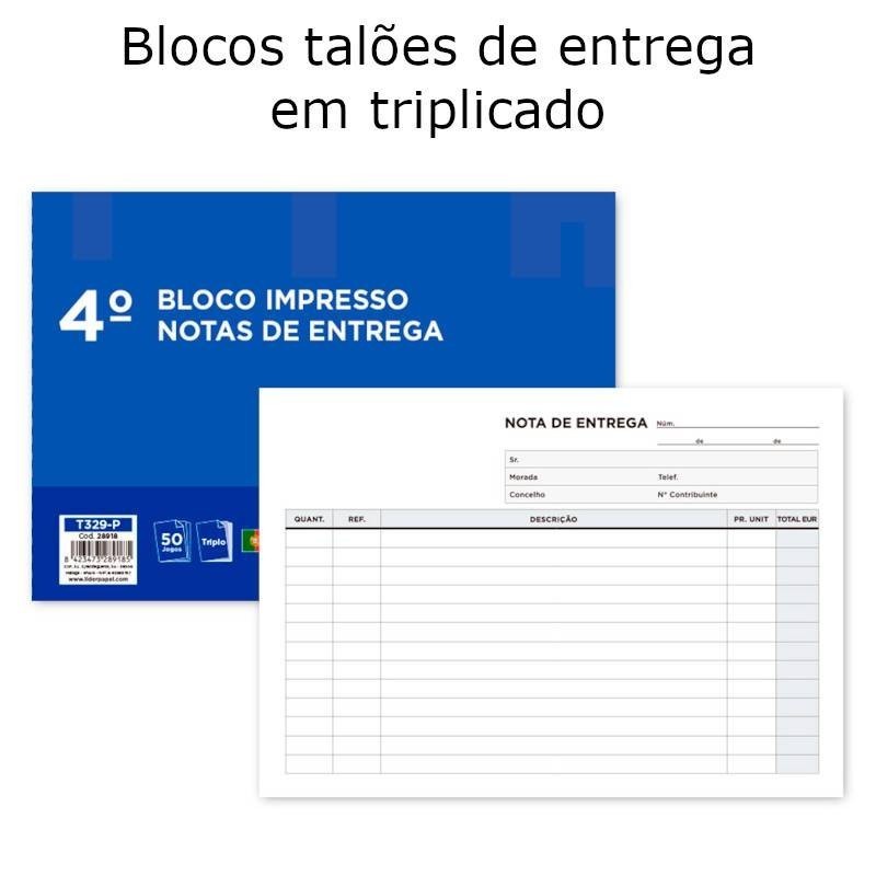 Blocos de talões de entrega em triplicado