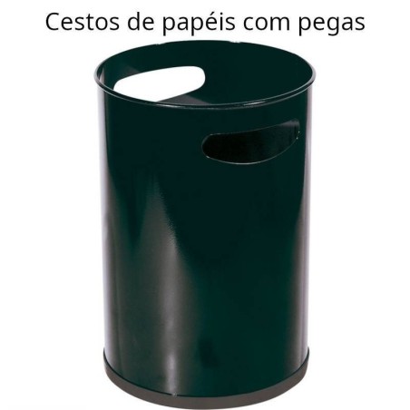 Cestos de papeis metálicos com pegas