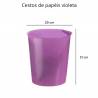 Cestos de papeis em plástico violeta translúcido 16L