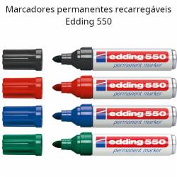 Marcadores permanentes recarregáveis Edding 550