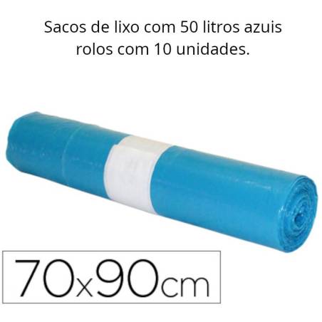 Sacos de lixo com 50L azuis