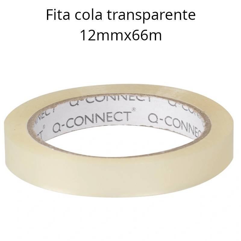 Fita adesiva Q-Connect 66 mt x 12 mm transparente