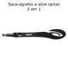 Saca-agrafos tipo caneta e abre cartas 2 em 1