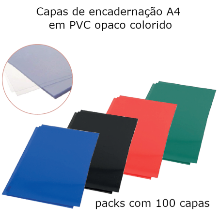 Capas de encadernação A4 em PVC colorido