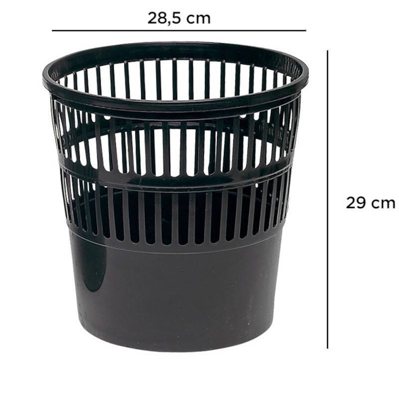 Cestos de papeis plásticos em rede 15L pretos
