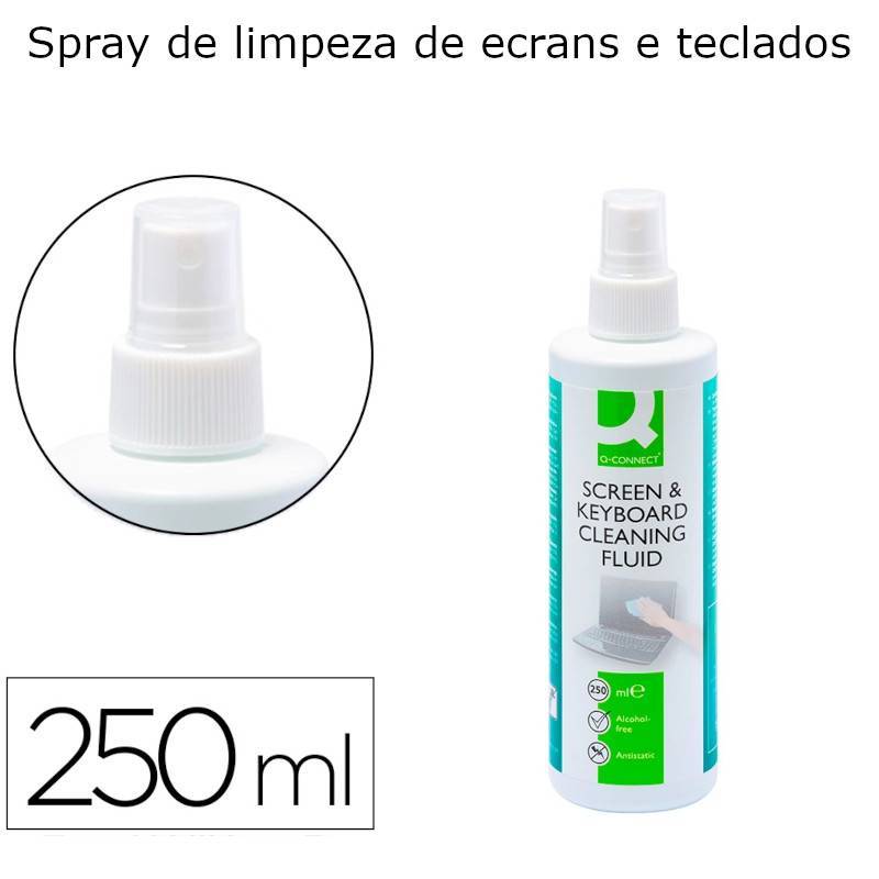 Sprays para limpeza de ecrans e teclados