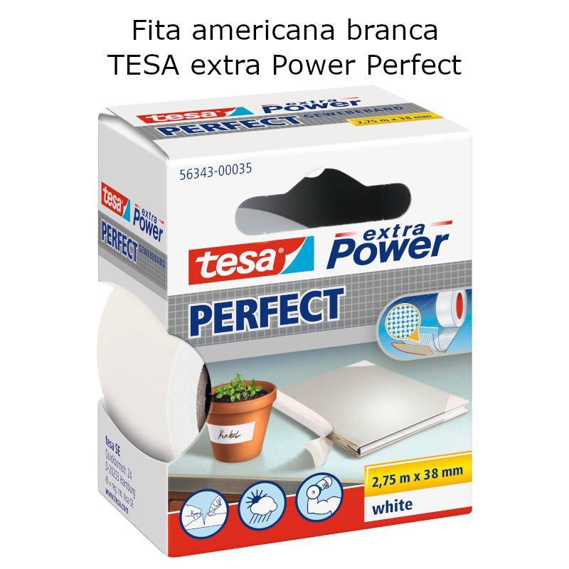 Fita adesiva americana branca TESA extra Power Perfect