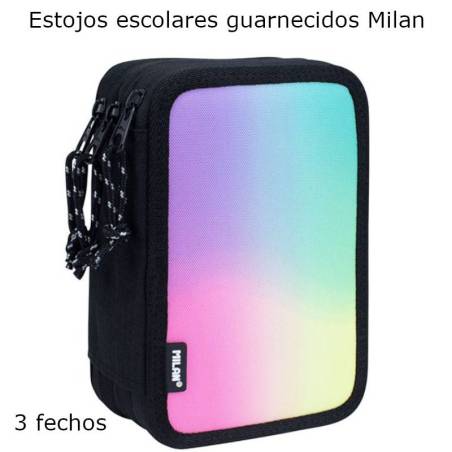 Estojos escolares guarnecidos triplos Milan Sunset Estojos escolares guarnecidos triplos Milan Sunset