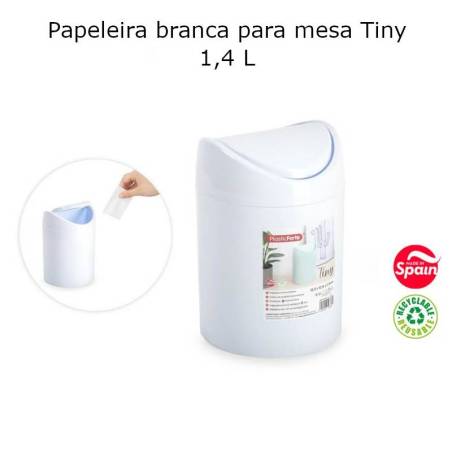 Papeleira branca para mesa Tiny