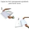 Capas plásticas em PVC para forrar livros ajustáveis em largura