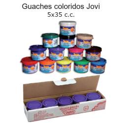 Guaches coloridos Jovi 5x35 cc - embalagens monocor