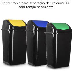 Contentores para Separação de Resíduos 30L com Tampa Basculante