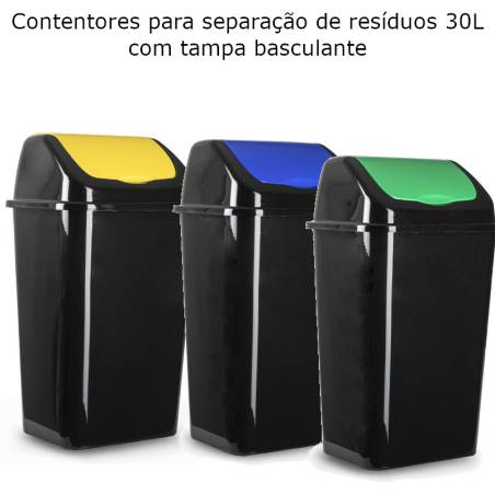 Contentores para Separação de Resíduos 30L com Tampa Basculante