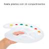 Paleta de plástico com 10 compartimentos