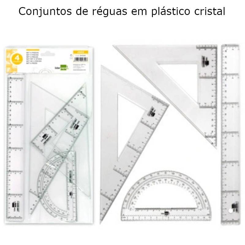 Conjuntos de réguas de plástico cristal