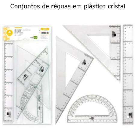 Conjuntos de réguas de plástico cristal