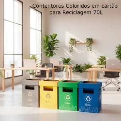 Contentores Coloridos em cartão para Reciclagem 70L