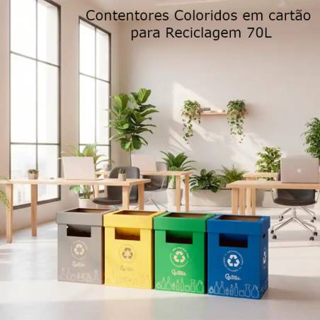 Contentores Coloridos em cartão para Reciclagem 70L