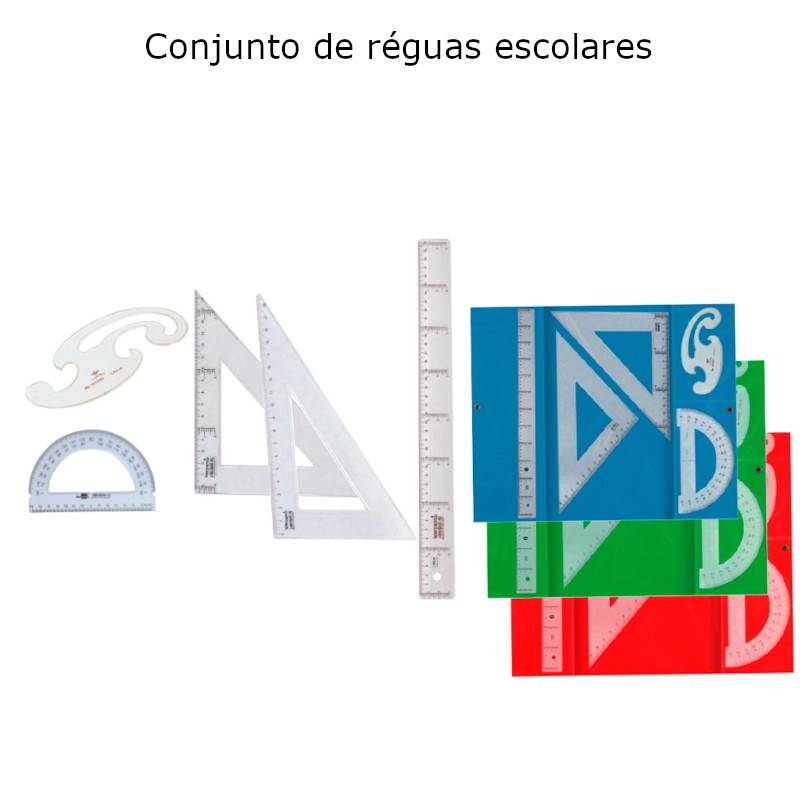 Conjunto de réguas escolares