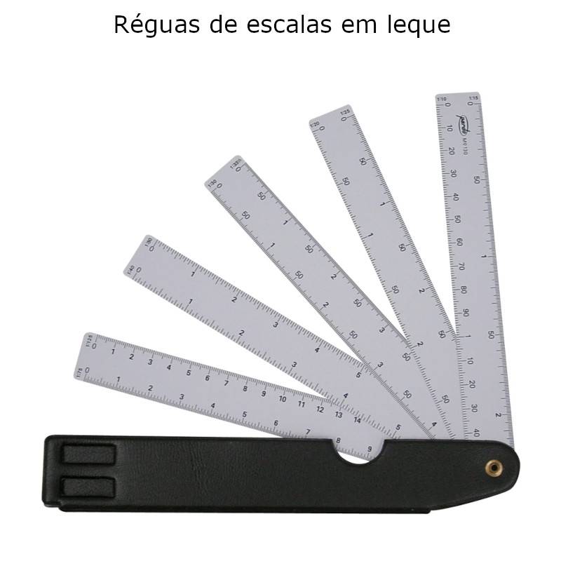 Réguas de escalas em leque