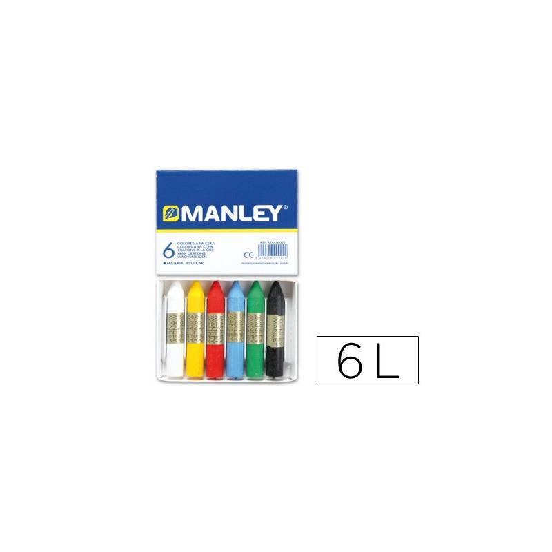 Lápis de cera Manley (caixas com 6 cores sortidas)