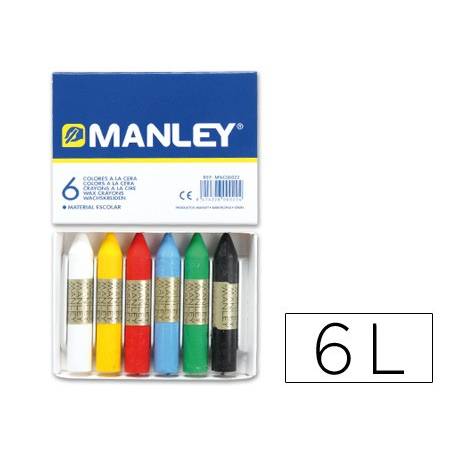 Lápis de cera Manley (caixas com 6 cores sortidas)