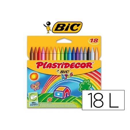 Lápis de cera Bic Plastidecor com 18 cores