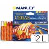 Lápis de cera aguareláveis Manley com 12 cores
