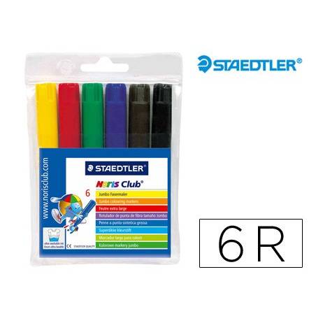Marcadores de feltro Staedtler Noris Club Jumbo com 6 cores