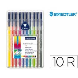 Marcadores de feltro Staedtler Triplus com 10 cores