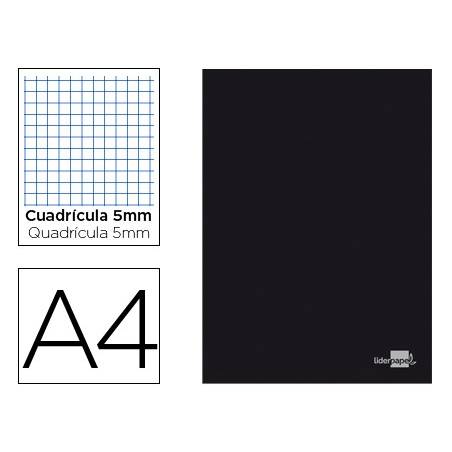 Cadernos quadriculados de capa preta A4
