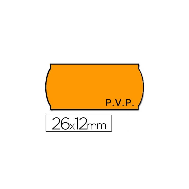 Rolos de etiquetas laranja para preços 26x12 mm