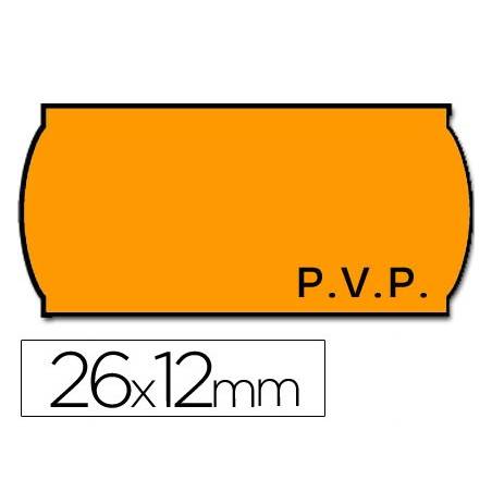 Rolos de etiquetas laranja para preços 26x12 mm