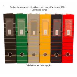 Pastas de arquivo coloridas com riscas Cartonex 80R