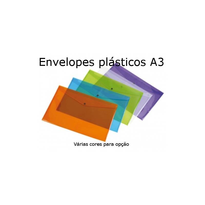 Envelopes plásticos A3 coloridos
