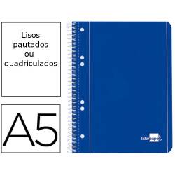 Cadernos A5 espiral de capa azul