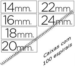 Espirais metálicas pretas passo 5:1 (diâmetros de 14 a 24mm)