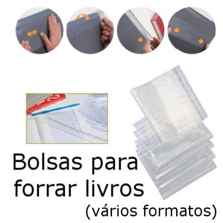 Capas plásticas ajustáveis para forrar livros