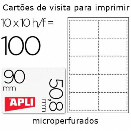 Cartões de visita microperfurados 200 gr/m2