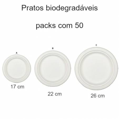 Pratos descartáveis biodegradáveis