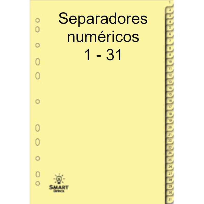 Separadores numéricos 1-31 em cartolina