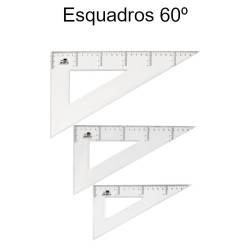 Esquadros 60º em plástico cristal