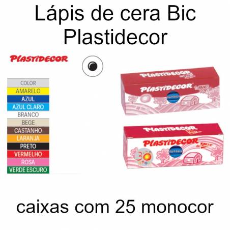 Lápis de cera Bic Plastidecor (embalagens monocor)